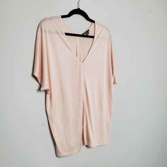VINCE • Light Pink V Neck Oversized Relax Tee Top Sz S - Picture 3 of 9